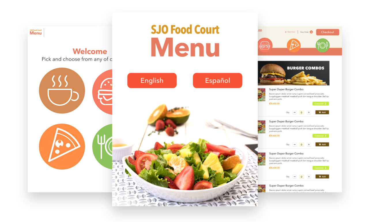 SJO Food Court Interactive Menu Design